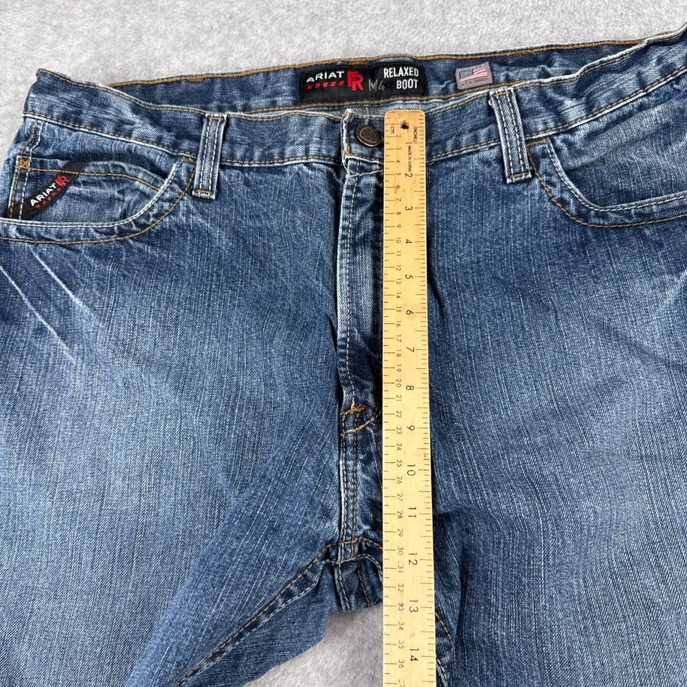 Ariat FR Jeans Men 40x33 Blue Denim M4 Boot Workwear Fire Resistant Lineman - Picture 8 of 13
